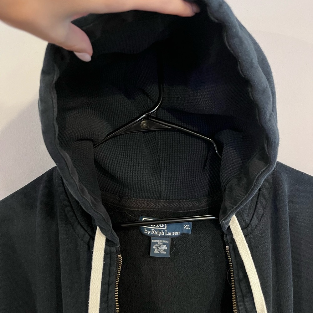 Polo Ralph Lauren Black Zip-Up Jacket Hoodie XL - Picture 5 of 10